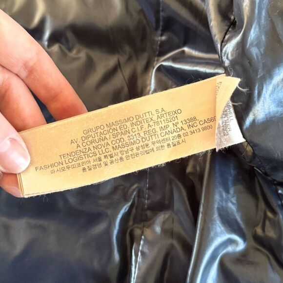 Massimo Dutti 165g Duck Down Feather Black Long Length Puffer Coat | Size S - Picture 10 of 12